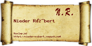 Nieder Róbert névjegykártya