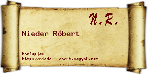 Nieder Róbert névjegykártya