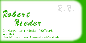 robert nieder business card